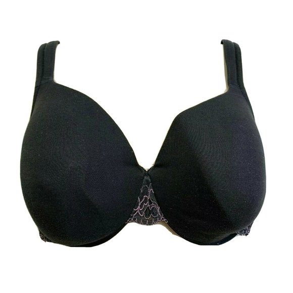 Lane Bryant Cacique Womens Bra Cotton Lace Full Coverage Plus Size 40F Black - Picture 2 of 6